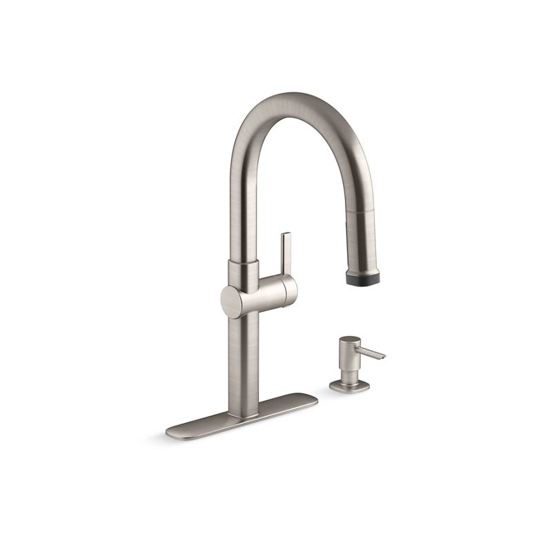 KOHLER K-R22153-SD-VS Rune Pull-down kitchen sink faucet with two-function sprayhead In Vibrant Stainless