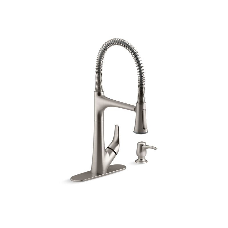 KOHLER K-R27459-SD-VS Lilyfield Pro Semi-professional kitchen sink faucet with two-function sprayhead In Vibrant Stainless