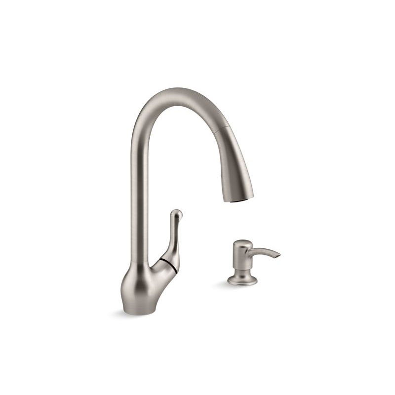 KOHLER K-R776-SD-VS Barossa Pull-down kitchen sink faucet with two-function sprayhead In Vibrant Stainless