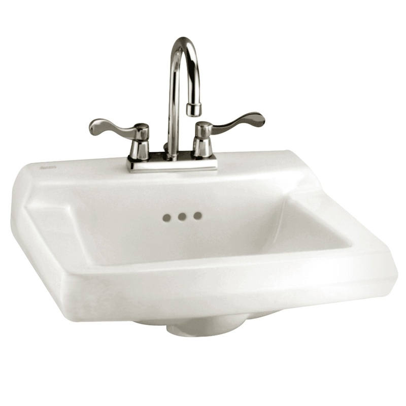 AMERICAN STANDARD 0124131.020, Comrade Wall-Hung Sink With 4-Inch Centerset, for Concealed Arms in White