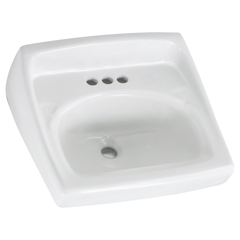 AMERICAN STANDARD 0355027.020, Lucerne Wall-Hung Sink for Exposed Bracket Support With 4-Inch Centerset in White