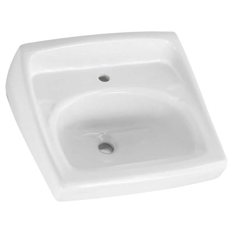 AMERICAN STANDARD 0356041.020, Lucerne Wall-Hung Sink for Exposed Bracket Support With Center Hole Only in White
