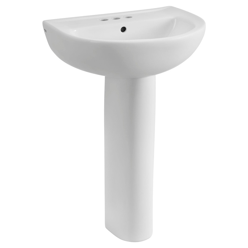 AMERICAN STANDARD 0467400.020, 22 in. Evolution 4-Inch Centerset Pedestal Sink Top and Leg Combination in White
