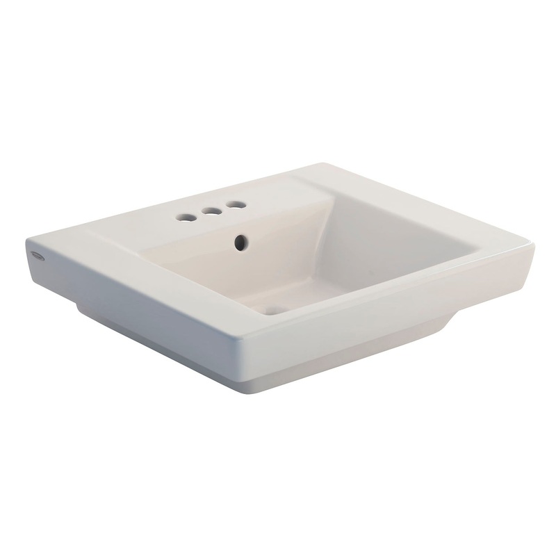 AMERICAN STANDARD 0641008.020, Boulevard 8-Inch Widespread Pedestal Sink Top in White