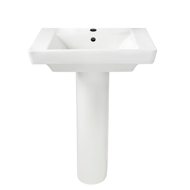 AMERICAN STANDARD 0641100.020, Boulevard Center Hole Only Pedestal Sink Top and Leg Combination in White