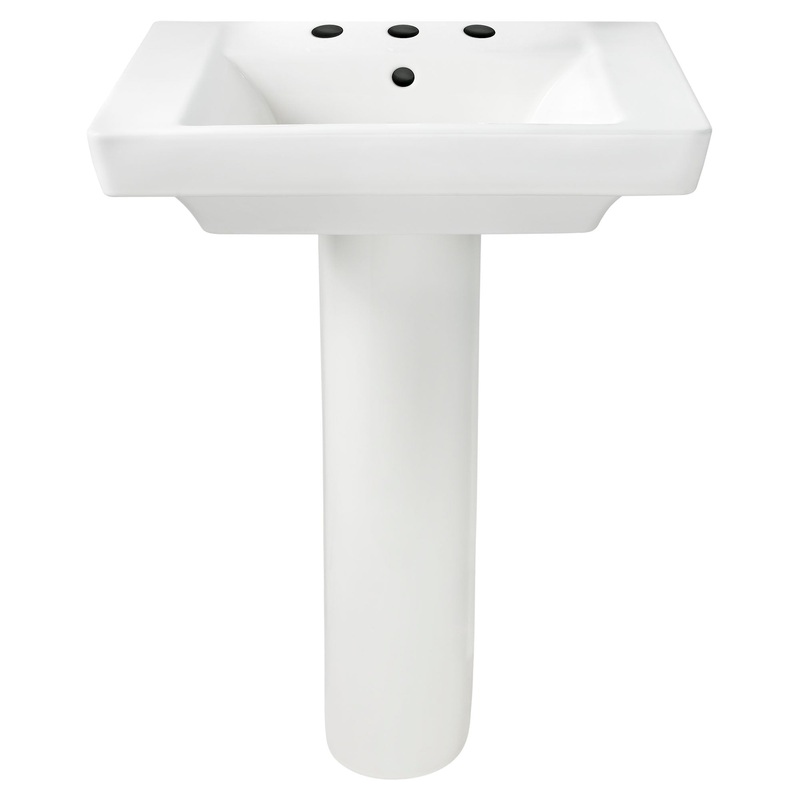 AMERICAN STANDARD 0641800.020, Boulevard 8-Inch Widespread Pedestal Sink Top and Leg Combination in White