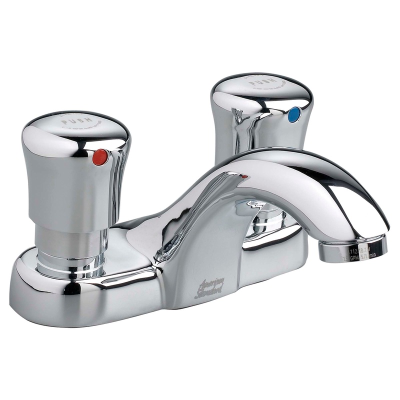 AMERICAN STANDARD 1340227.002, Metering 4-Inch Centerset 2-Handle Faucet 0.5 gpm/1.9 Lpf in Chrome