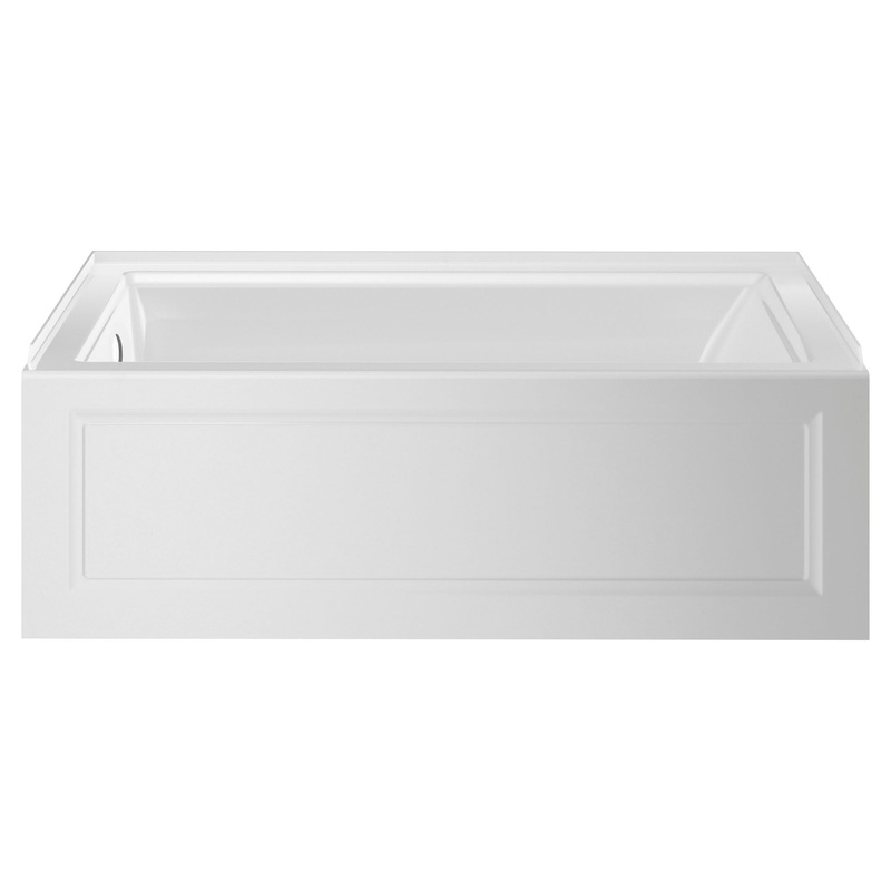 AMERICAN STANDARD 2545202.020, Town Square S 60 x 30-Inch Integral Apron Bathtub With Left-Hand Outlet in White
