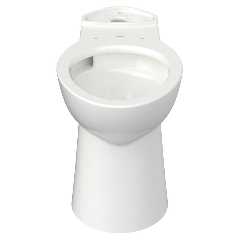 AMERICAN STANDARD 3703001.020, Yorkville Pressure Assist Chair Height Back Outlet Elongated EverClean Bowl in White