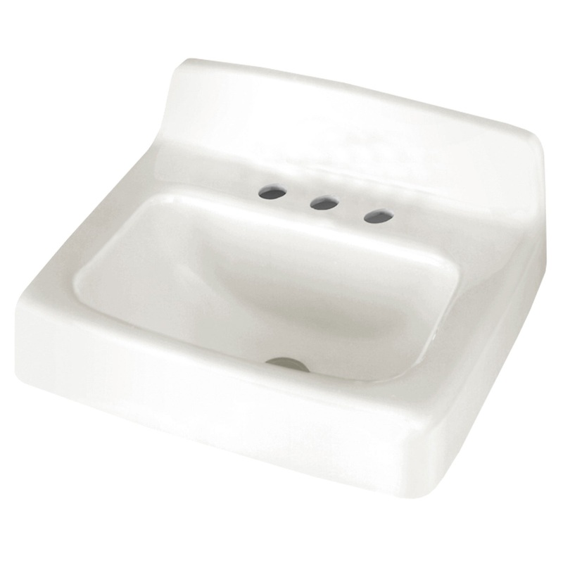 AMERICAN STANDARD 4869004.020, Regalyn Cast Iron Wall-Hung Sink With 4-Inch Centerset in White