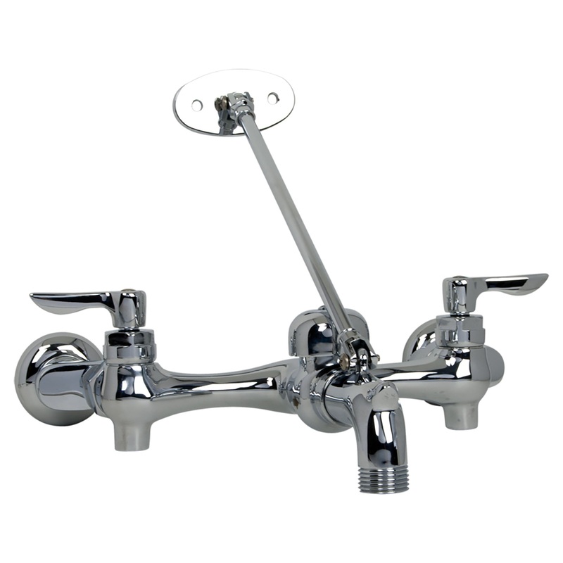 AMERICAN STANDARD 8344012.002, Top Brace Wall-Mount Service Sink Faucet with 6-Inch Vacuum Breaker Spout in Chrome