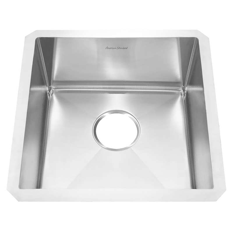 AMERICAN STANDARD 18SB.8171700.075, Pekoe 17 x 17-Inch Stainless Steel Undermount Single-Bowl Kitchen Sink in Stainless Stl