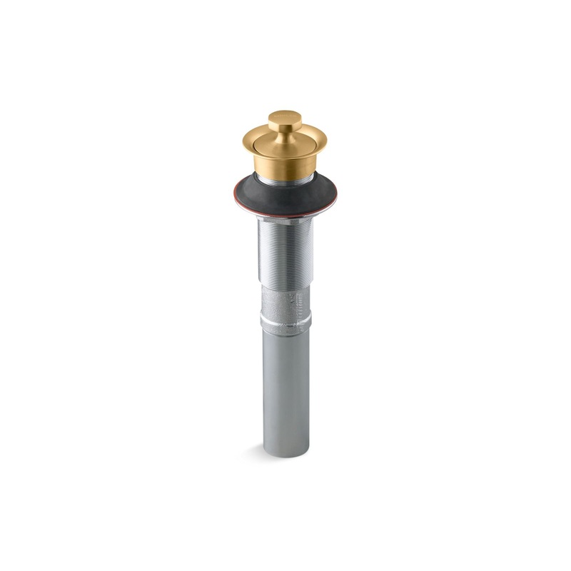 KOHLER K-7127-2MB Bathroom Sink Drain With Non-Removable Metal Stopper And Without Overflow In Vibrant Brushed Moderne Brass