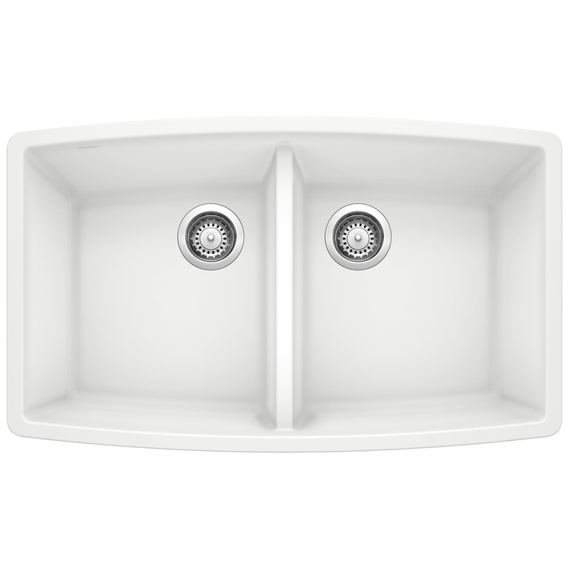 BLANCO 440071 Performa Performa SILGRANIT 33" 50/50 Double Bowl Undermount Kitchen Sink - White in White