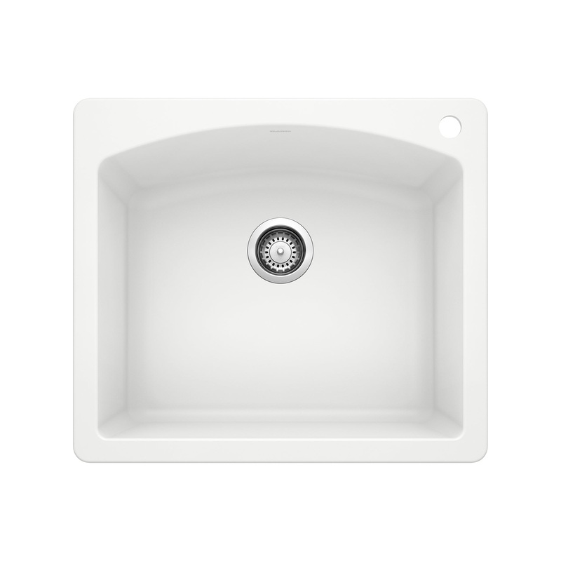 BLANCO 440211 Diamond Diamond SILGRANIT 25" Single Bowl Dual Mount Kitchen Sink - White in White