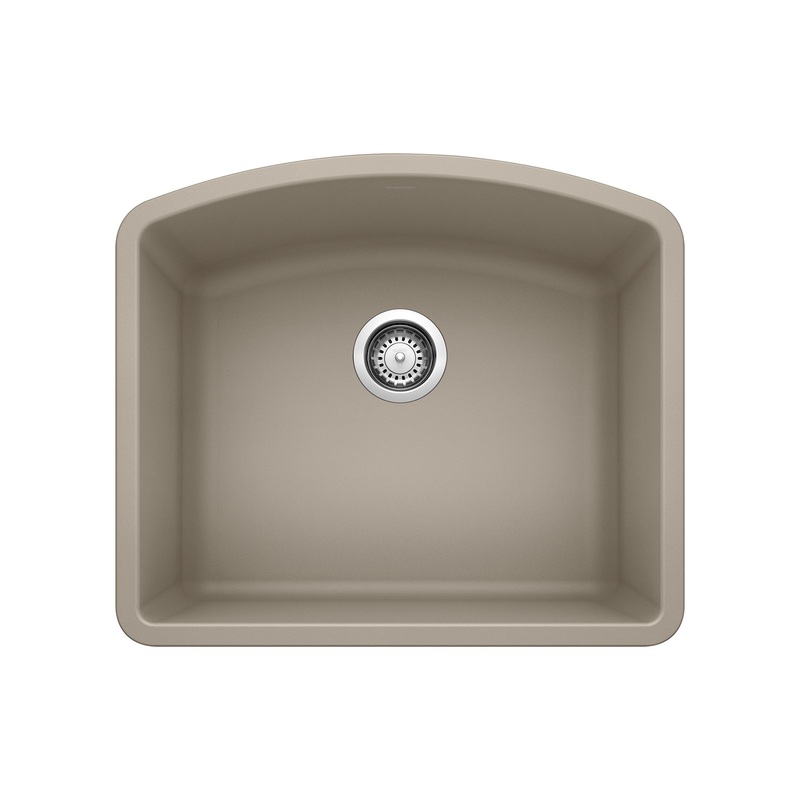 BLANCO 441281 Diamond Diamond SILGRANIT 24" Single Bowl Undermount Kitchen Sink - Truffle in Truffle