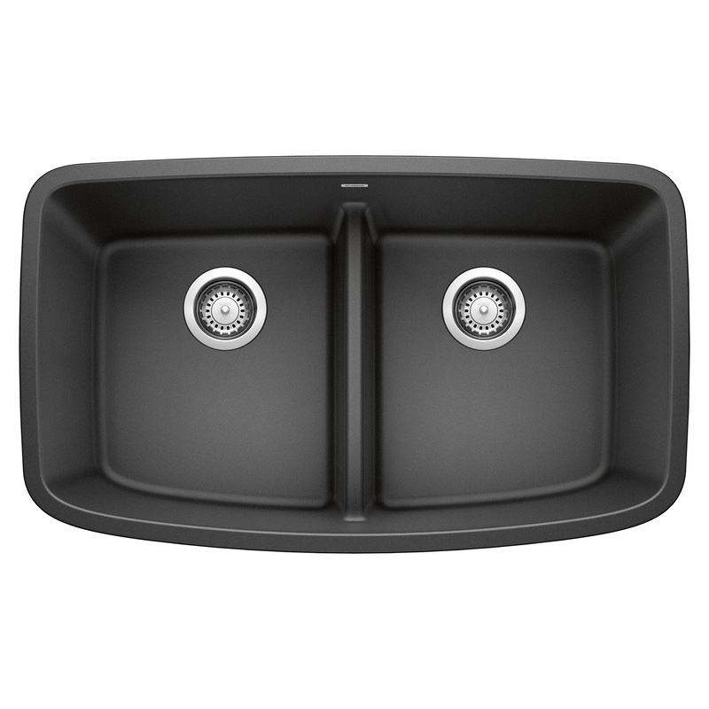 BLANCO 442200 Valea Valea SILGRANIT 32" 50/50 Double Bowl Undermount Kitchen Sink with Low Divide - Anthracite in Anthracite