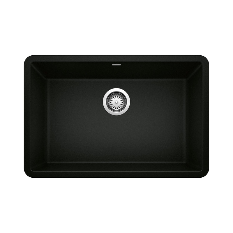 BLANCO 442930 Precis Precis SILGRANIT 27" Single Bowl Undermount Kitchen Sink - Coal Black in Coal Black