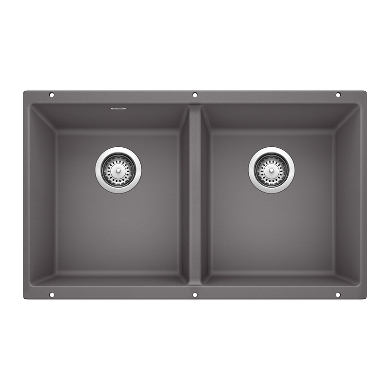 BLANCO 519050 Precis Precis SILGRANIT 29" 50/50 Double Bowl Undermount Kitchen Sink - Cinder in Cinder