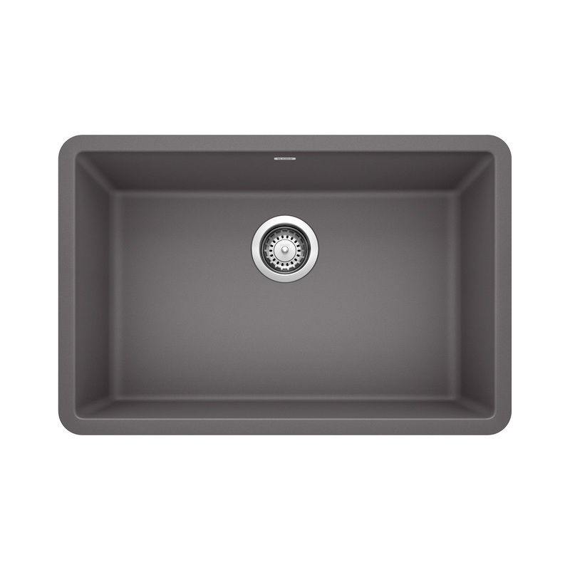 BLANCO 522427 Precis Precis SILGRANIT 27" Single Bowl Undermount Kitchen Sink - Cinder in Cinder