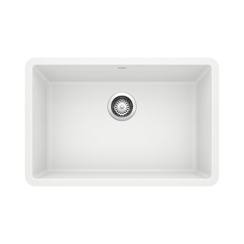 BLANCO 522429 Precis Precis SILGRANIT 27" Single Bowl Undermount Kitchen Sink - White in White