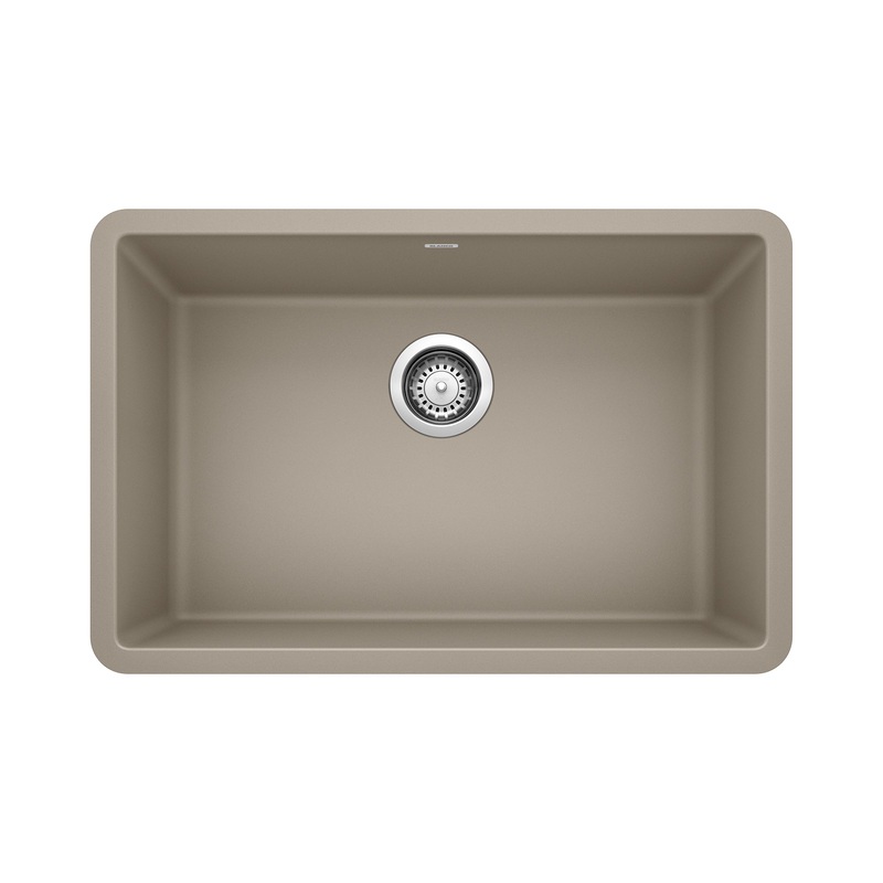 BLANCO 522432 Precis Precis SILGRANIT 27" Single Bowl Undermount Kitchen Sink - Truffle in Truffle