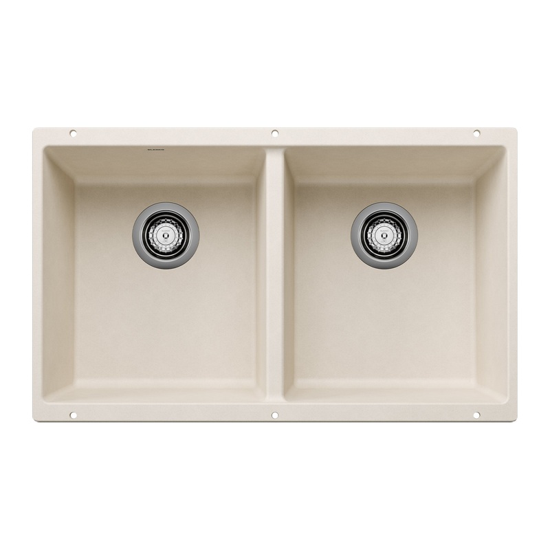 BLANCO 527401 Precis Precis SILGRANIT 29" 50/50 Double Bowl Undermount Kitchen Sink - Soft White in Soft White