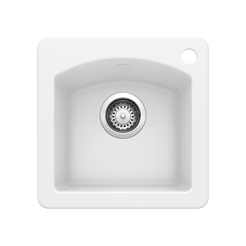 BLANCO 440205 Diamond Diamond SILGRANIT 15" Dual Mount Bar Sink - White in White