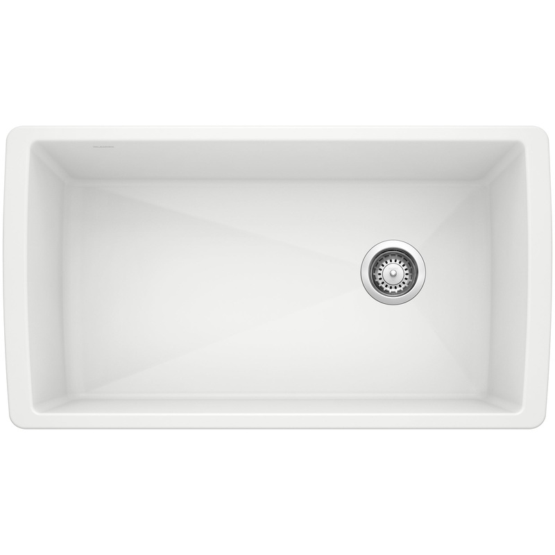 BLANCO 441767 Diamond Diamond SILGRANIT 33" Super Single Undermount Kitchen Sink - White in White