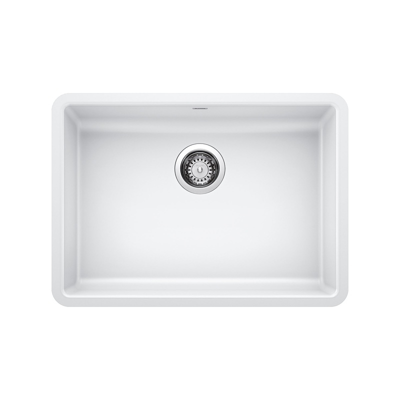 BLANCO 442542 Precis Precis SILGRANIT 25" ADA Single Bowl Undermount Kitchen Sink - White in White