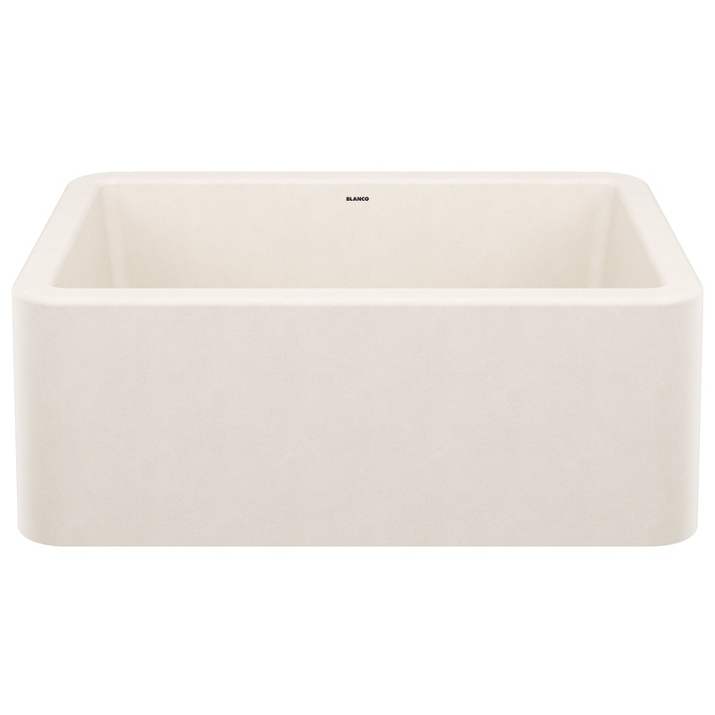 BLANCO 443075 Ikon Ikon SILGRANIT 27" Single Bowl Apron-Front Farmhouse Sink - Soft White in Soft White