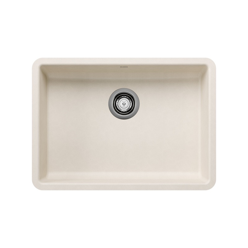 BLANCO 443082 Precis Precis SILGRANIT 25" ADA Single Bowl Undermount Kitchen Sink - Soft White in Soft White