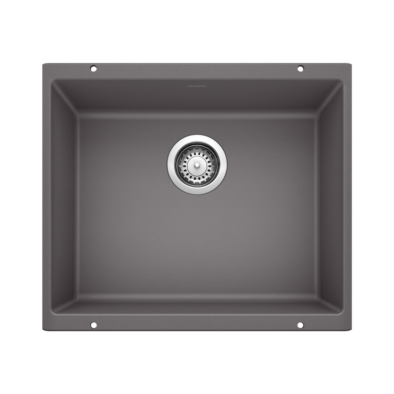 BLANCO 519049 Precis Precis SILGRANIT 21" Single Bowl Undermount Kitchen Sink - Cinder in Cinder