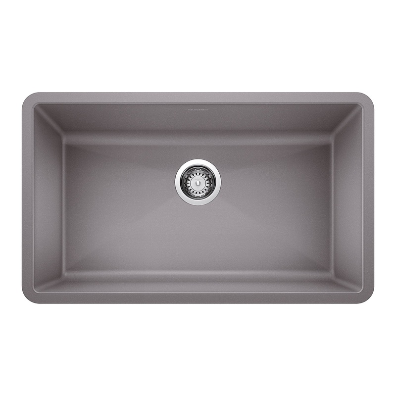 BLANCO 440148 Precis Precis SILGRANIT 32" Super Single Undermount Kitchen Sink - Metallic Gray in Metallic Gray