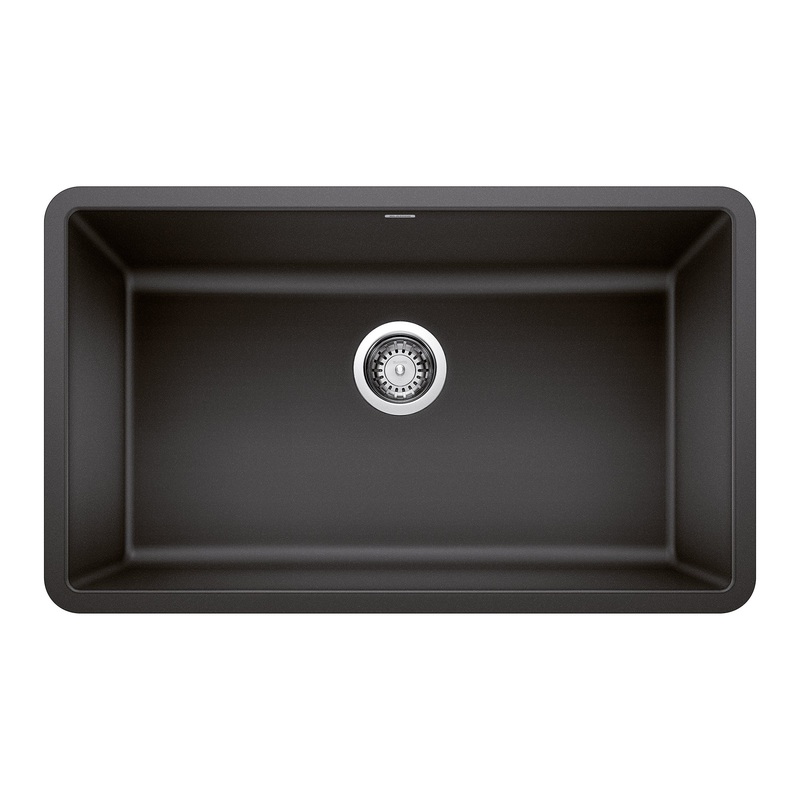 BLANCO 442534 Precis Precis SILGRANIT 30" Single Bowl Undermount Kitchen Sink - Anthracite in Anthracite