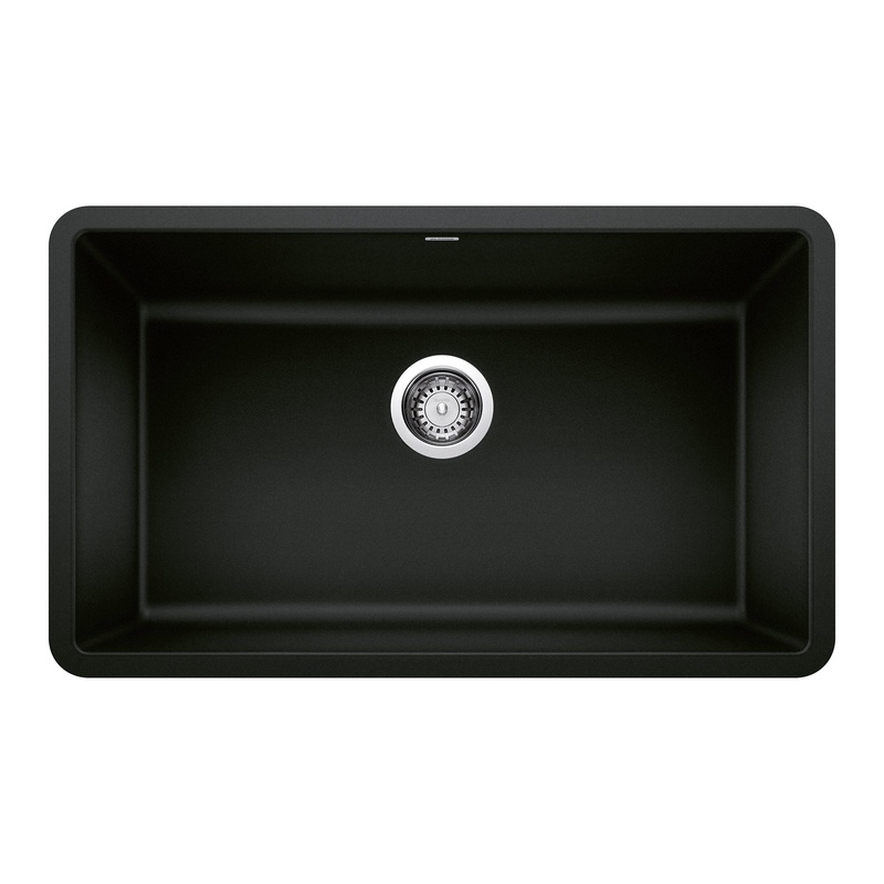 BLANCO 442931 Precis Precis SILGRANIT 30" Single Bowl Undermount Kitchen Sink - Coal Black in Coal Black