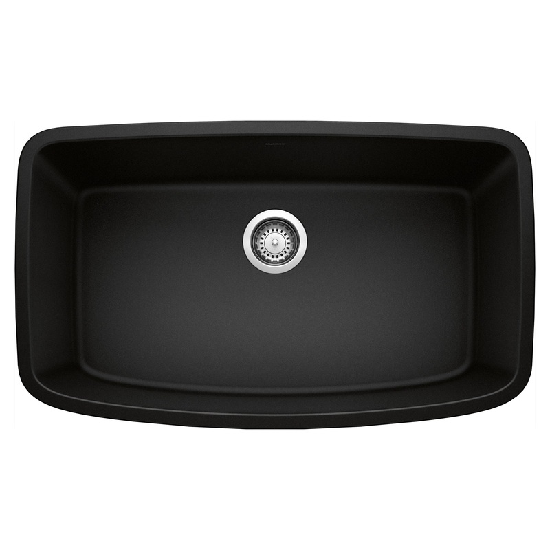 BLANCO 442942 Valea Valea SILGRANIT 32" Super Single Undermount Kitchen Sink - Coal Black in Coal Black