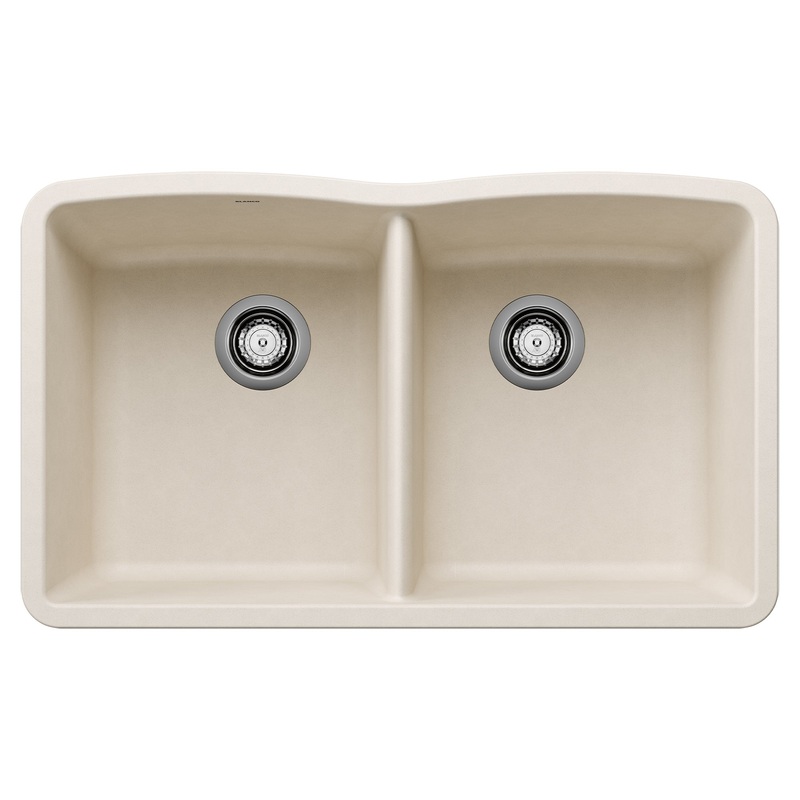 BLANCO 443068 Diamond Diamond SILGRANIT 32" 50/50 Double Bowl Undermount Kitchen Sink - Soft White in Soft White
