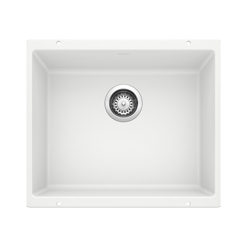 BLANCO 513426 Precis Precis SILGRANIT 21" Single Bowl Undermount Kitchen Sink - White in White