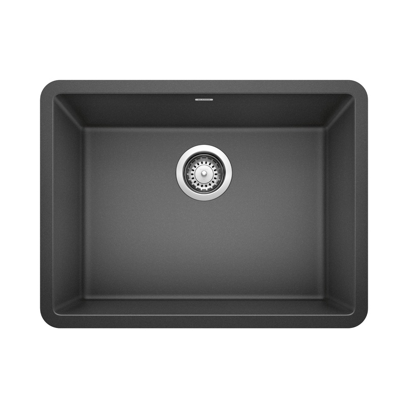 BLANCO 522258 Precis Precis SILGRANIT 24" Single Bowl Undermount Kitchen Sink - Anthracite in Anthracite