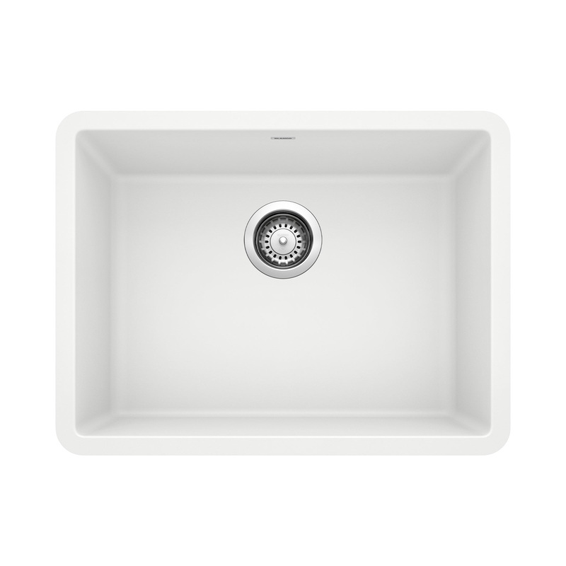 BLANCO 522414 Precis Precis SILGRANIT 24" Single Bowl Undermount Kitchen Sink - White in White