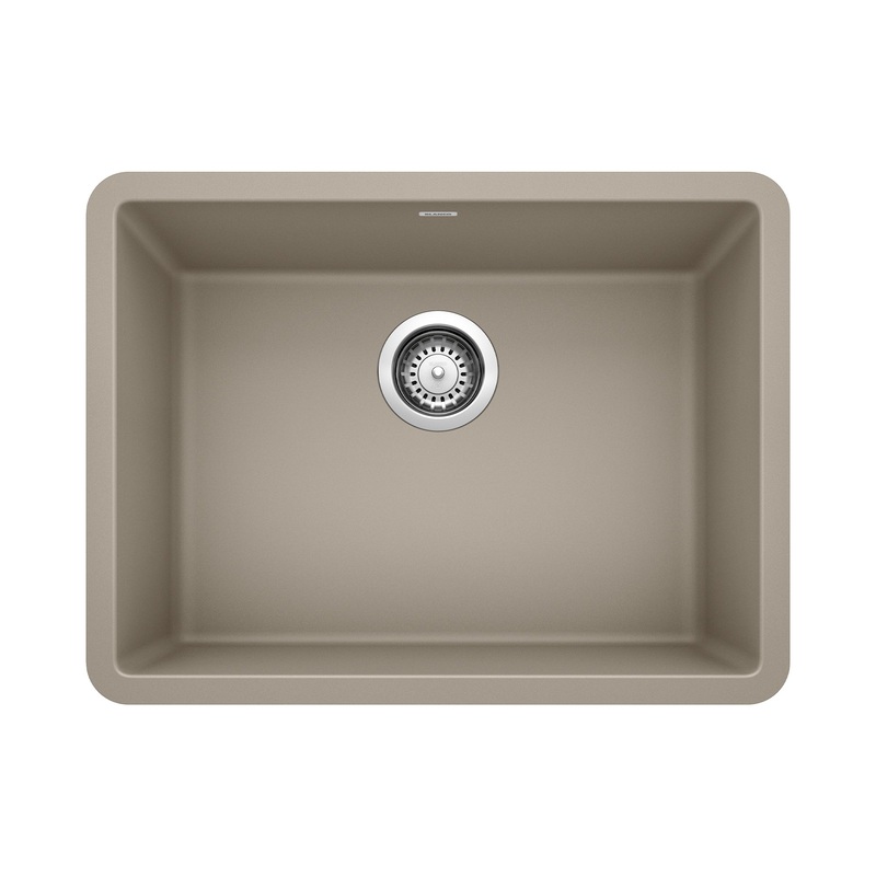 BLANCO 522417 Precis Precis SILGRANIT 24" Single Bowl Undermount Kitchen Sink - Truffle in Truffle