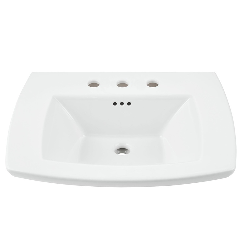 AMERICAN STANDARD 0445008.020, Edgemere 8-Inch. Widespread Pedestal Sink Top in White