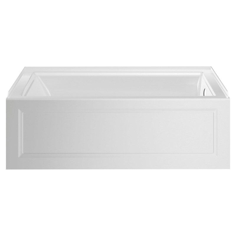 AMERICAN STANDARD 2544102.020, Town Square S 60 x 32-Inch Integral Apron Bathtub With Right-Hand Outlet in White