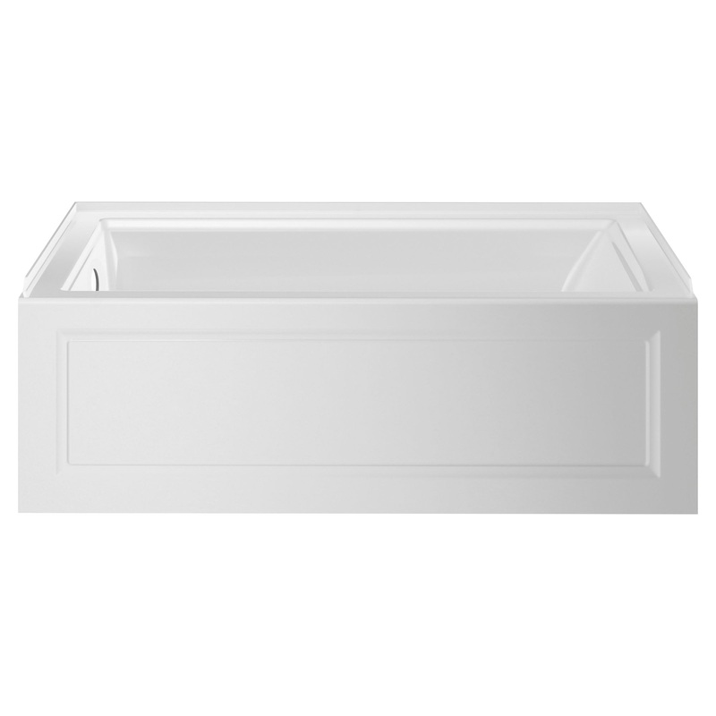 AMERICAN STANDARD 2544202.020, Town Square S 60 x 32-Inch Integral Apron Bathtub With Left-Hand Outlet in White