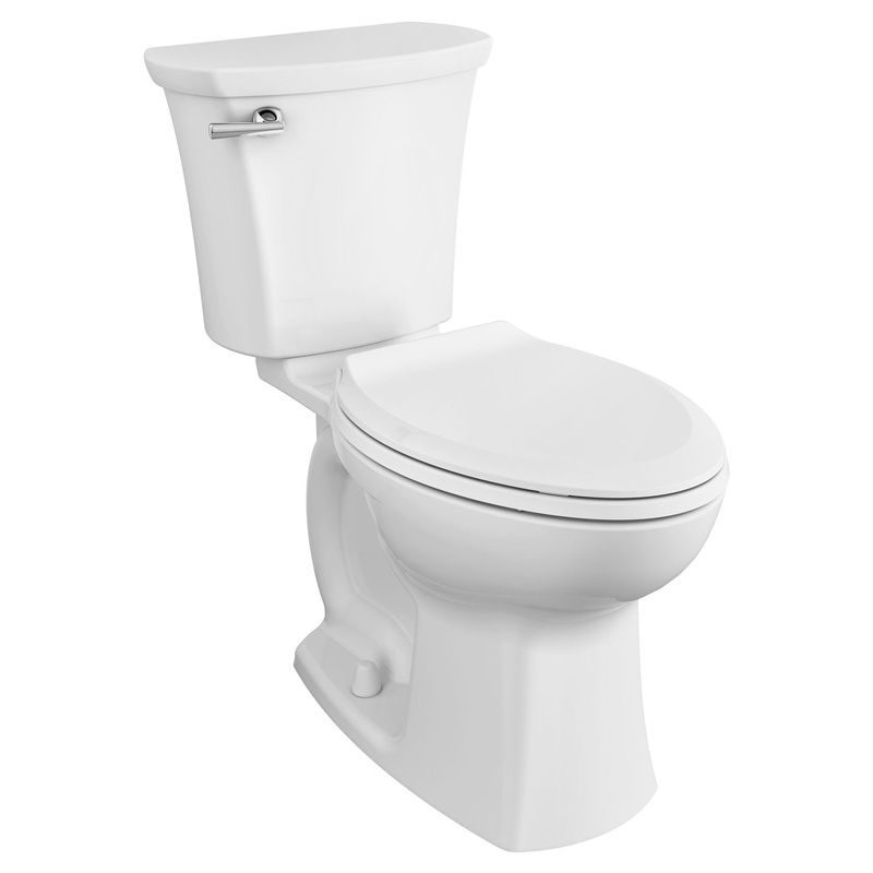 AMERICAN STANDARD 765AA104.020, Edgemere 1.28 GPF 16-1/2-in. Elongated-Front HET Toilet with Seat for Trade in White