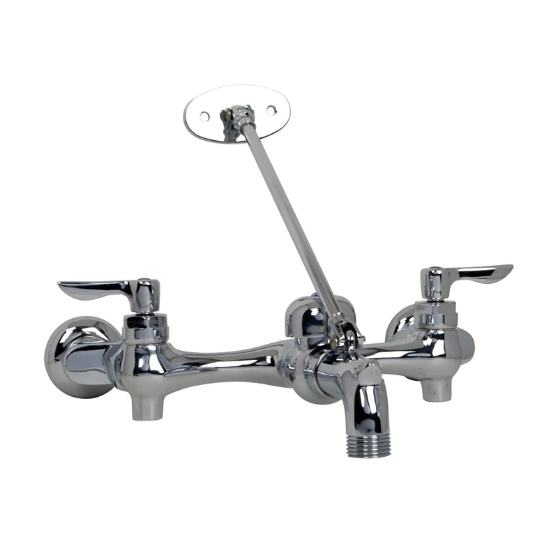 AMERICAN STANDARD 8354112.002, Top Brace Wall-Mount Service Sink Faucet With 6-Inch Vacuum Breaker Spout and Offset Shanks in Chrome
