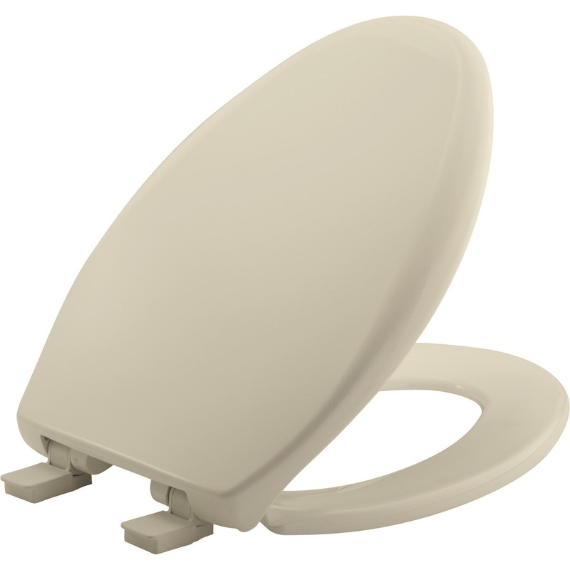 Bemis Affinity Elongated Plastic Toilet Seat in Bone with STA-TITE Seat Fastening System, EasyClean, WhisperClose, Precision Seat Fit Adjustable Hinge and Super Grip Bumpers