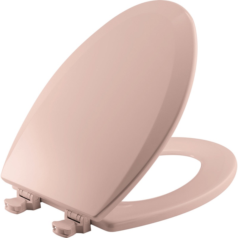 Bemis Elongated Enameled Wood Toilet Seat in Venetian Pink with EasyClean Hinge