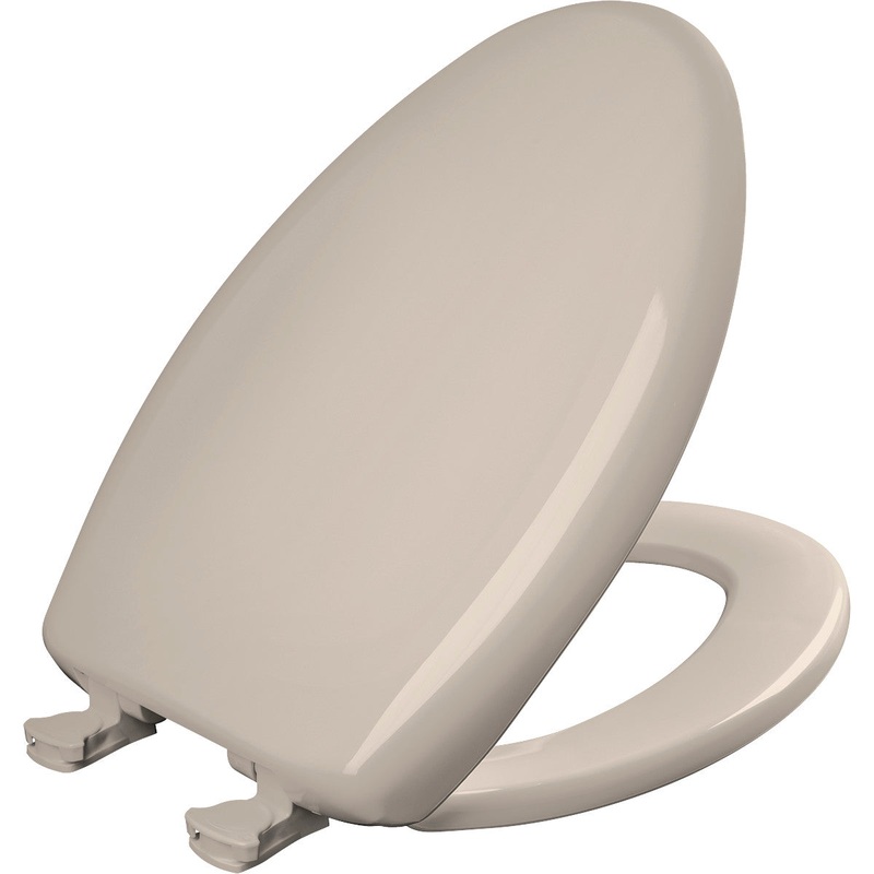 Bemis Elongated Plastic Toilet Seat in Blush with STA-TITE Seat Fastening System, EasyClean and  WhisperClose Hinge